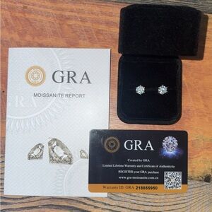 Silver Moissanite Stud Earrings